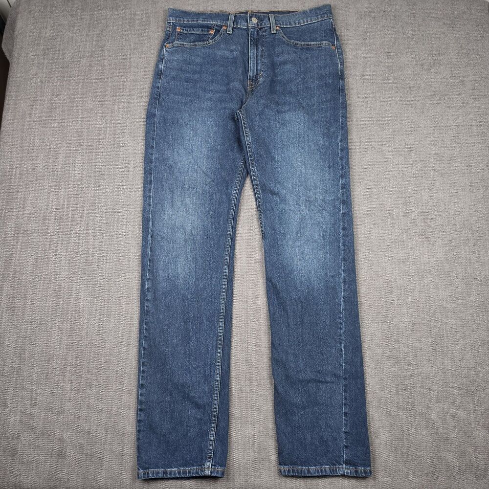 Levis 505 Regular Fit Jeans Mens Size 34x34 Medium Wash Straight Leg Denim